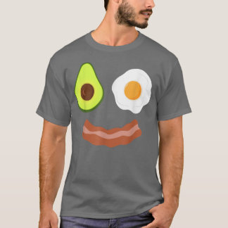 Breakfast Face Avocado Fried Egg Bacon Grin  T-Shirt