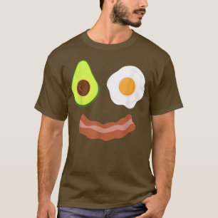 Breakfast Face Avocado Fried Egg Bacon Grin T-Shirt