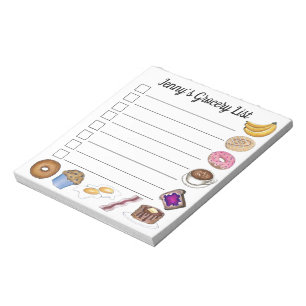 Breakfast Food Favourites Personalised Grocery Lis Notepad