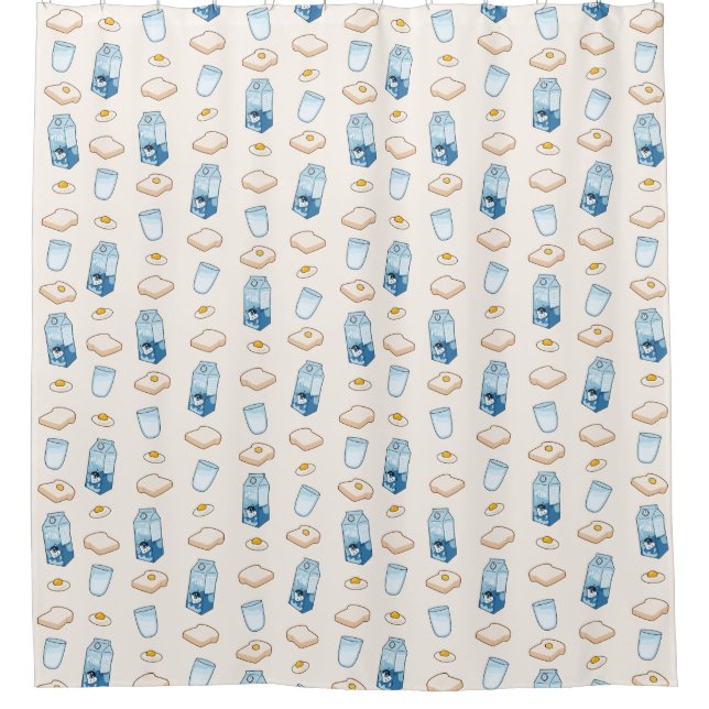 Breakfast foods (alien) shower curtain (Front)