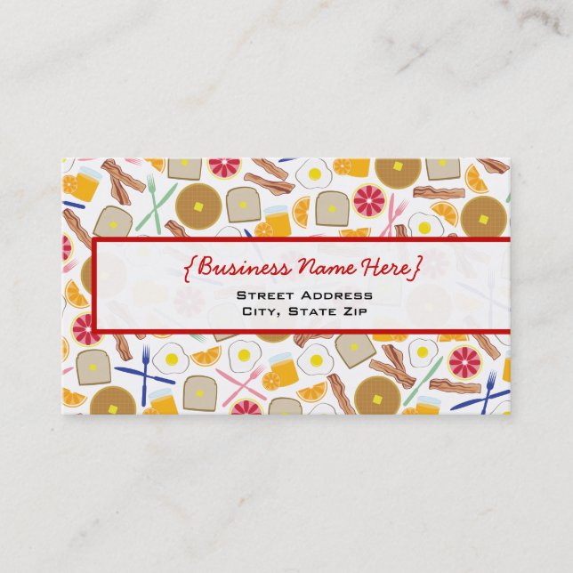 Breakfast Foods Business Card (Front)