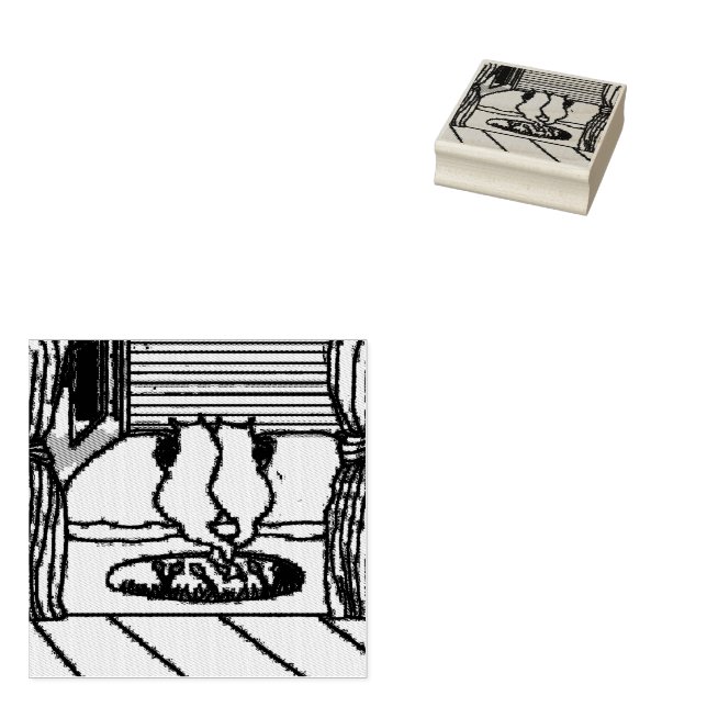 Breakfast For Cats 🐈 🐈‍⬛  Rubber Stamp (Stamped)