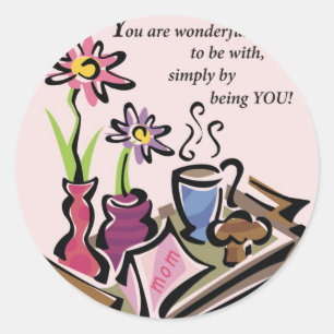 Breakfast in Bed Mum Classic Round Sticker