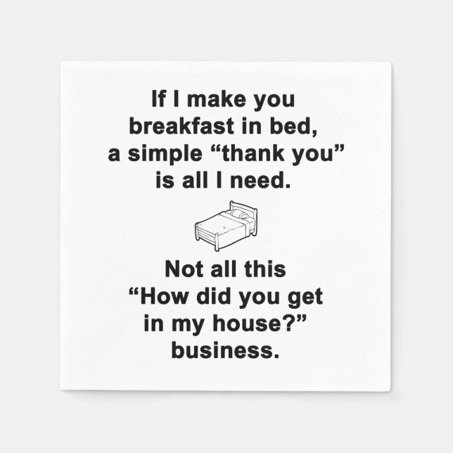 Breakfast in Bed Napkin (Front)