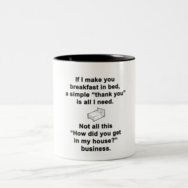 Breakfast in Bed Two-Tone Coffee Mug (Center)