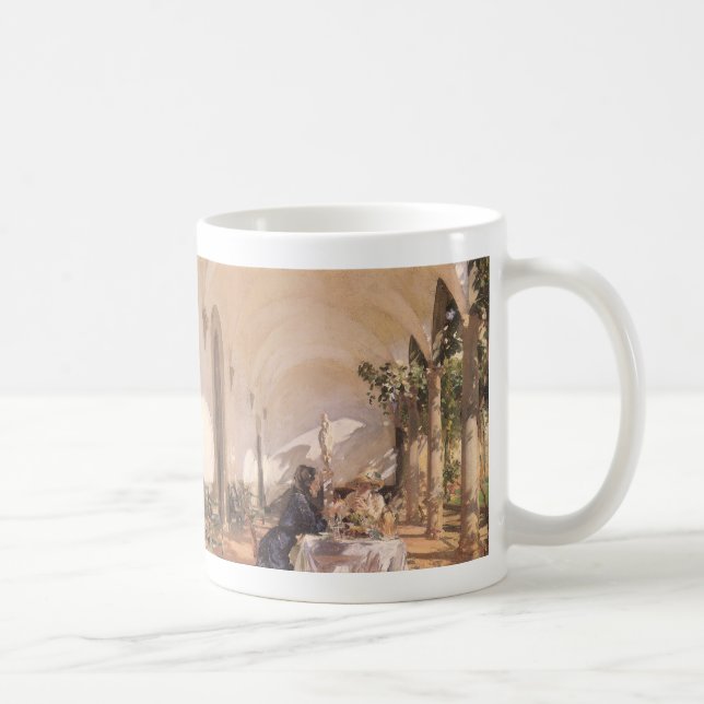Breakfast in the Loggia by John Singer Sargent Coffee Mug (Right)