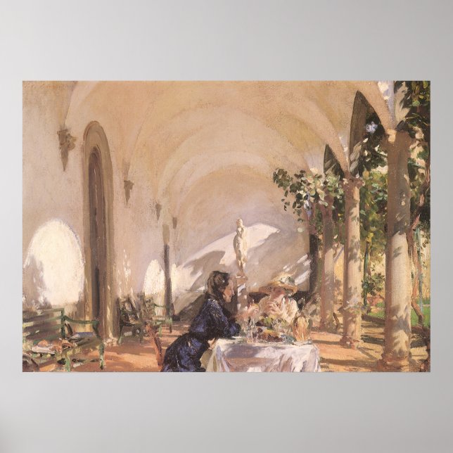 Breakfast in the Loggia by John Singer Sargent Poster (Front)