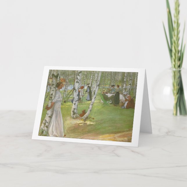 Breakfast in the Open by Carl Larsson Card (Front)