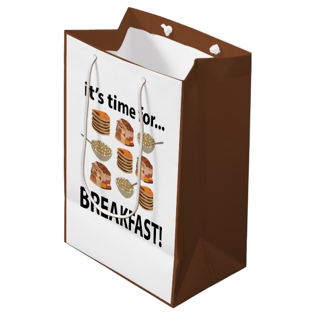 Breakfast Its Time For Breakfast  Medium Gift Bag (Front Angled)