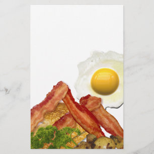 Breakfast Landscape Bacon Eggs Stationery