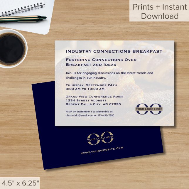 Breakfast Meeting Custom Logo Invitation (Creator Uploaded)