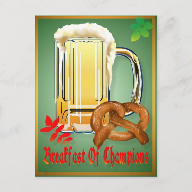 Breakfast of Champions-Happy Oktoberfest  Postcard (Front)