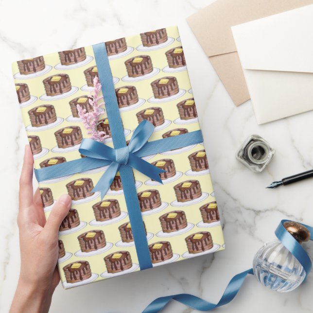 Breakfast Pancakes Flapjack Short Stack Syrup Wrapping Paper (Gifting)