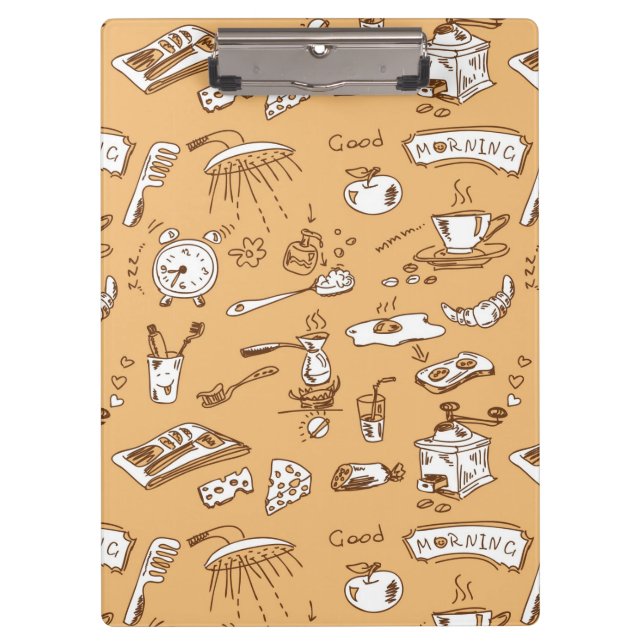 Breakfast Pattern 2 Clipboard (Front)