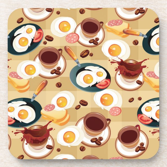 Breakfast Pattern 3 Coaster (Front)