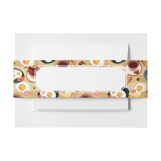 Breakfast Pattern 3 Invitation Belly Band (Front Example)