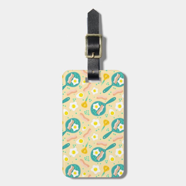 Breakfast Pattern Luggage Tag (Front Vertical)
