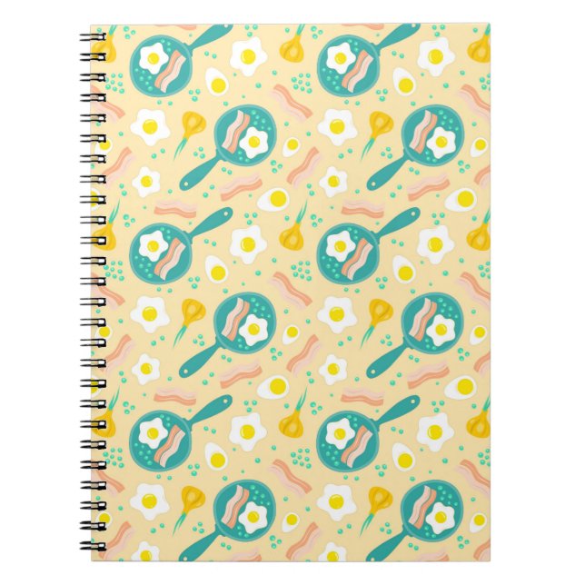 Breakfast Pattern Spiral Notebook (Front)