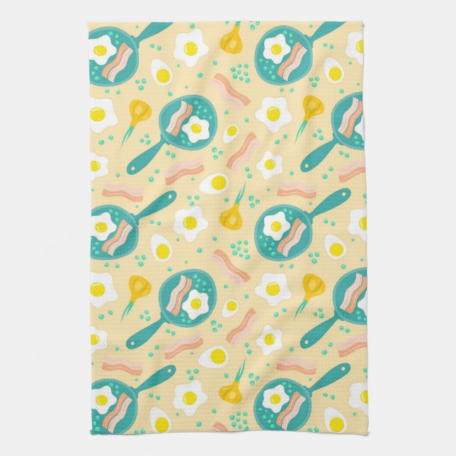 Breakfast Pattern Tea Towel (Vertical)