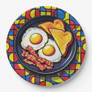 Breakfast Pop Art Paper Plate