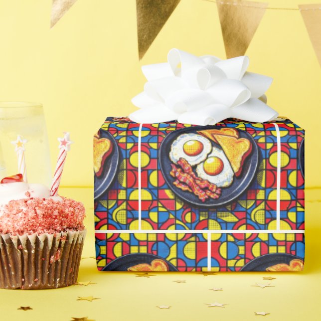 Breakfast Pop Art Wrapping Paper (Birthday Party)