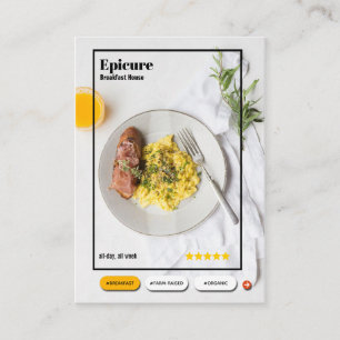 breakfast restaurant interface business card