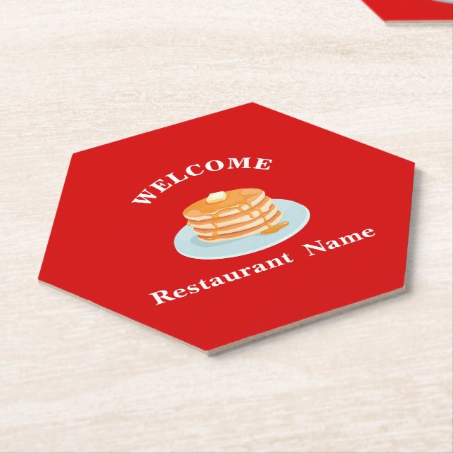 Breakfast restaurant welcome bakery Personalised  Paper Coaster (Angled)