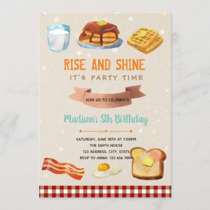 Breakfast rise and shine party invitation