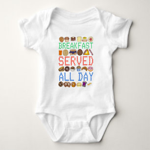Breakfast Served All Day Neon Diner Sign Foodie Baby Bodysuit