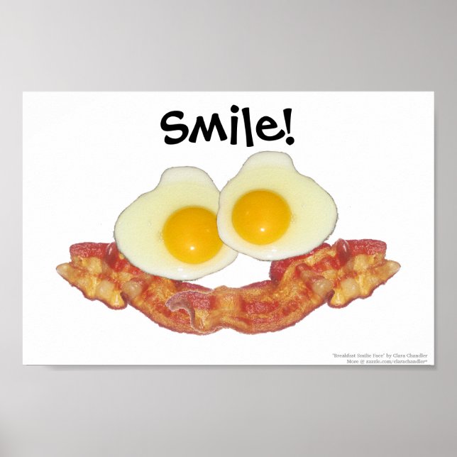 Breakfast Smilie Face by Clara Chandler Poster (Front)