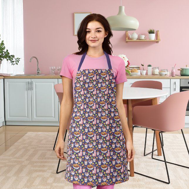 Breakfast smoothies and fruits purple apron (Creator Uploaded)