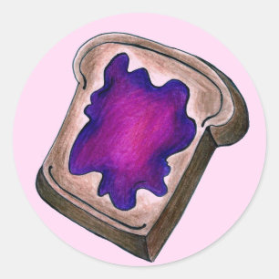 Breakfast Toast w/ Grape Jam Jelly Stickers