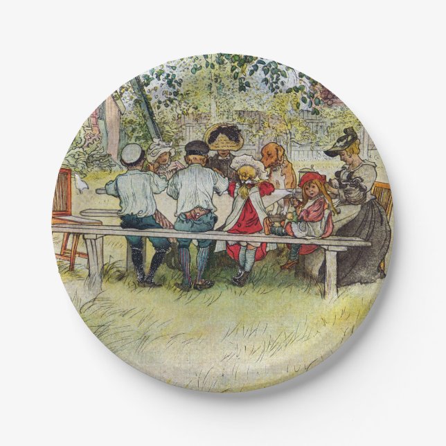 Breakfast under the Big Birch by Carl Larsson Paper Plate (Front)