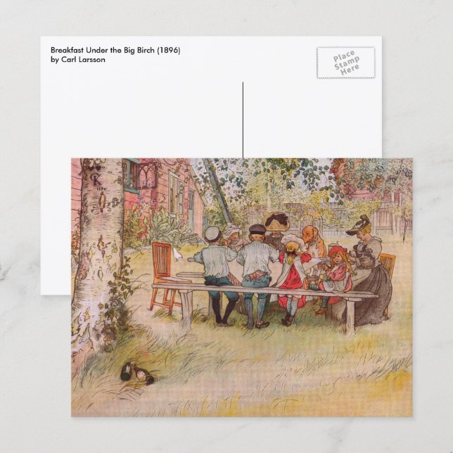 Breakfast Under the Big Birch by Carl Larsson Postcard (Front/Back)
