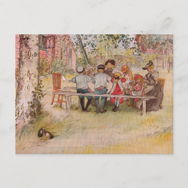 Breakfast Under the Big Birch by Carl Larsson Postcard (Front)