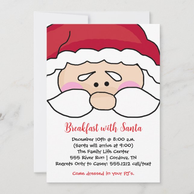 Breakfast with Santa Christmas Invitation (Front)