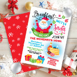 Breakfast with Santa Pancakes Christmas Invitation<br><div class="desc">Celebrate Christmas with this cute Breakfast with Santa Invitation. Features Happy Santa Claus,  a stack of pancakes,  donuts,  gifts,  snowflakes,  ornaments and fun colorful fonts. Great for a kids Holiday party!</div>