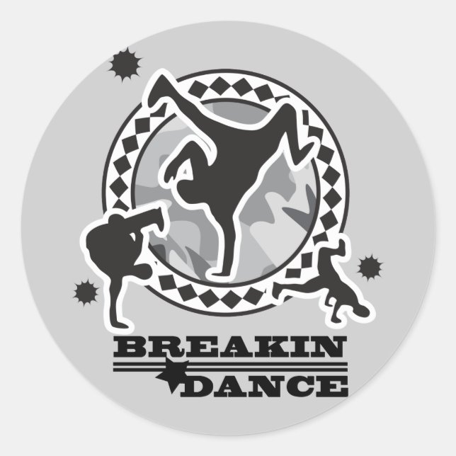 BREAKIN' DANCE CLASSIC ROUND STICKER (Front)