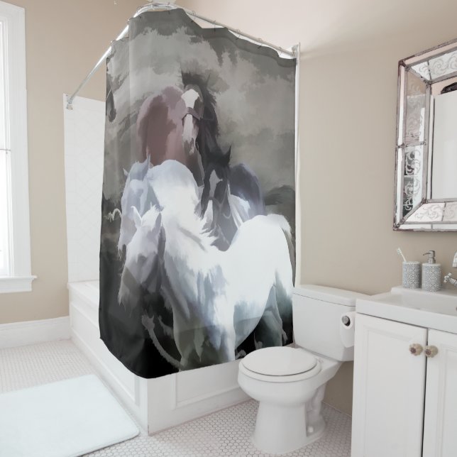 Breaking Away   -  Wild Horses Shower Curtain (In Situ)