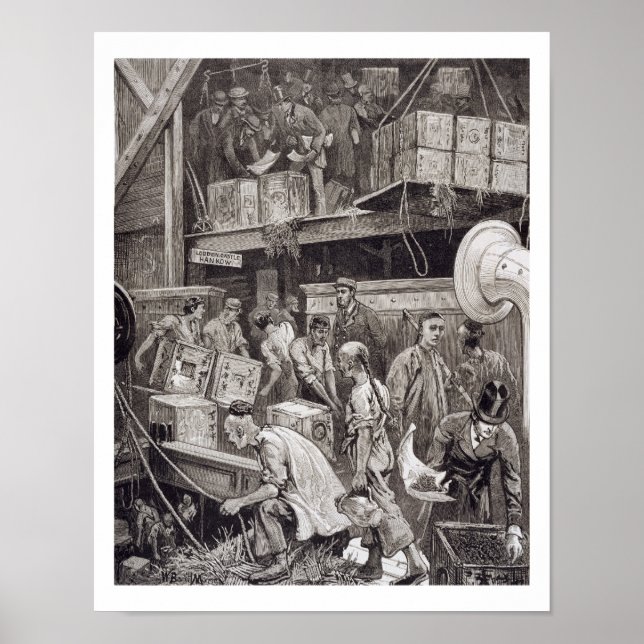 Breaking Bulk on Board a Tea Ship in the London Do Poster (Front)