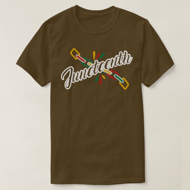 breaking chain black history juneteenth celebratin T-Shirt (Design Front)
