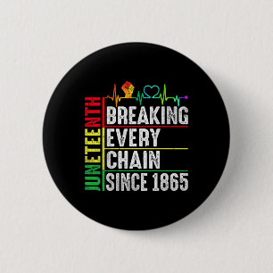 Breaking Every Chain Since 1865 Juneteenth Black H 6 Cm Round Badge