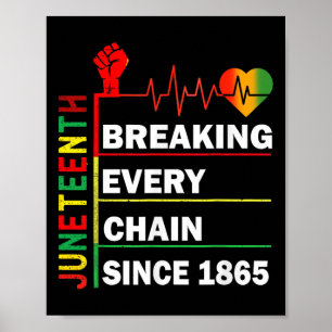 Breaking Every Chain Since 1865 Juneteenth Black H Poster