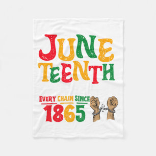 breaking every chain since 1865 juneteenth black w fleece blanket