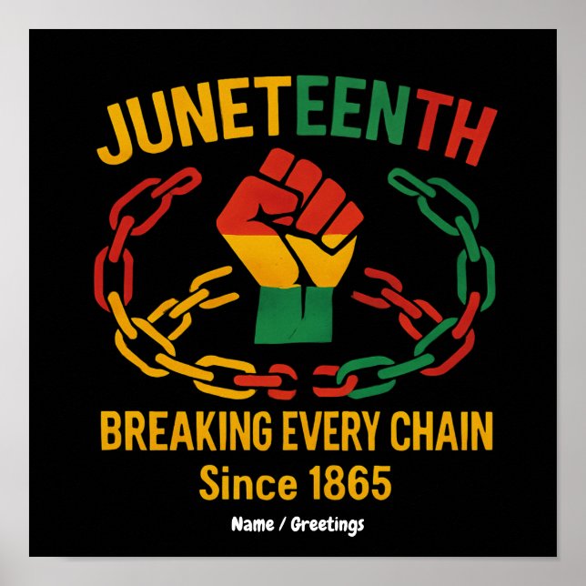 Breaking Every Chain Since 1865 – Juneteenth Freed Poster (Front)