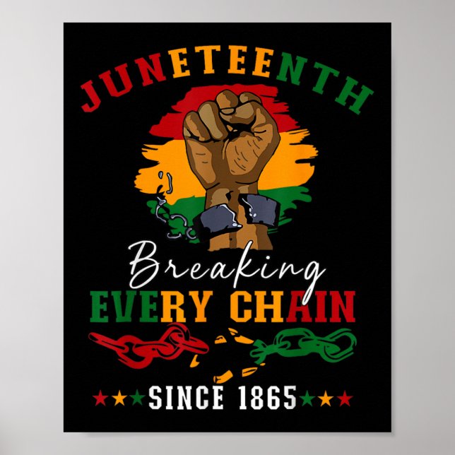 Breaking Every Chain Since 1865 Women Men Juneteen Poster (Front)
