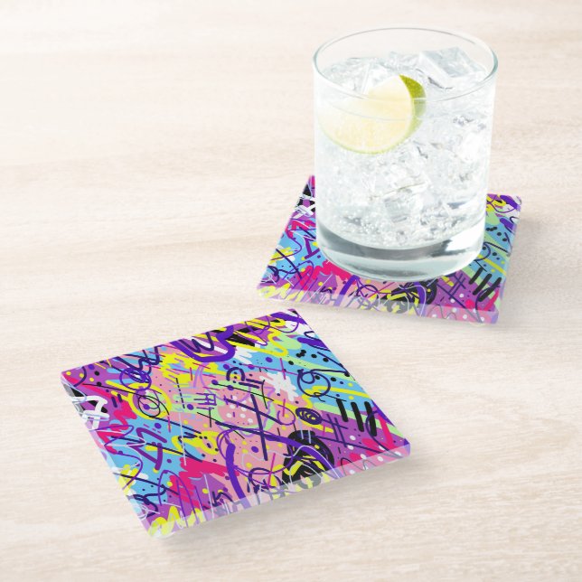 Breaking Free: Abstract Art  Glass Coaster (Angled)