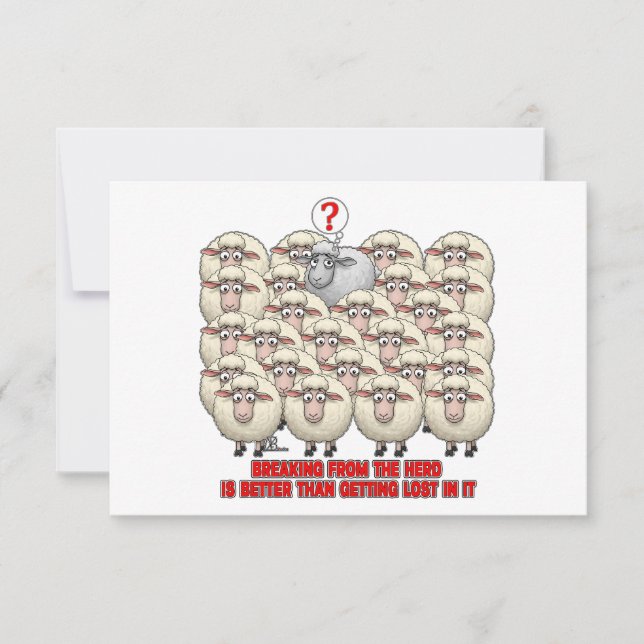 BREAKING FROM THE HERD IS BETTER THAN GETTING LOST RSVP CARD (Front)