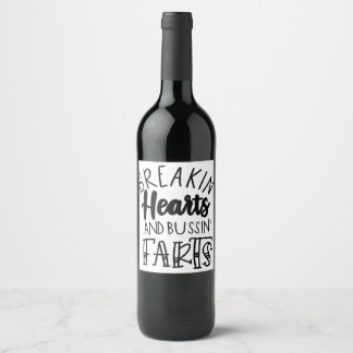 Breaking hearts 1st valentines 254. wine label