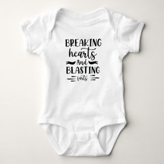 "breaking hearts and blasting farts" funny baby bo bodysuit